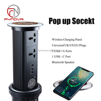 Motorisierter Pop-up-Steckdosen-Turm für Küchenarbeitsplatten, Eingebaute Versteckte EU-Steckdose mit USB-C Schnellladung
