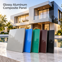 Panneau composite en aluminium brillant de 3 mm 1220x2440 mm, revêtement FEVE noir pour panneaux de façade architecturale