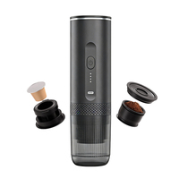 Machine à expresso électrique mini 3-en-1 personnalisable avec logo, haute qualité, auto-chauffante, rechargeable par USB, portable, automatique, en aluminium, pour hôtels (9 unités)