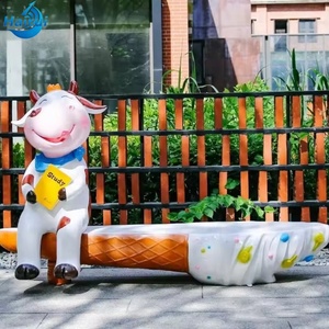 Estatua de vaca de resina de fibra de vidrio personalizada de fábrica, simulación de <span class=keywords><strong>ganado</strong></span> lechero, estatua de <span class=keywords><strong>ganado</strong></span> de fibra de vidrio para exhibición en parques - Product Image 4