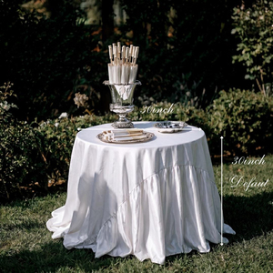 <span class=keywords><strong>Tovaglia</strong></span> <span class=keywords><strong>Rotonda</strong></span> Personalizzata in <span class=keywords><strong>Cotone</strong></span>, Lino e Poliestere Satinato per Matrimoni, Banchetti e Feste di Compleanno - Product Image 5