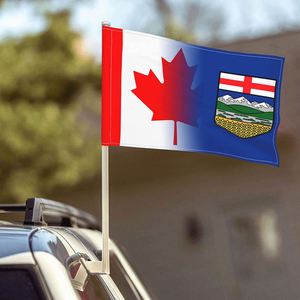 12x18 Inch Double Sided Alberta Canada Car Window <b>Flags</b> for Car Trucks - Product Image 2