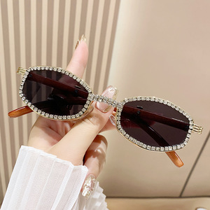 Oval <b>Sunglasses</b> For Women Rhinestone Embellished PC Frame UV400 Protection Type 3 Lenses Retro Style - Product Image 1