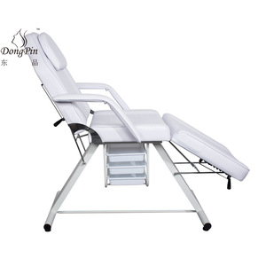 Dongpin Beauty Massage <b>Bed</b> DP-8337 White PVC Leather <b>Folding</b> Salon Chair For Eyelash Extension And Tattoo - Product Image 1