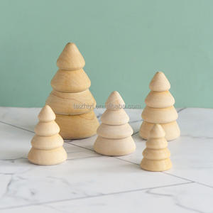 Kreative Holzhandwerk Baumform Holz Blank Spielzeug für DIY Malerei - Product Image 3