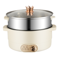 Casserole électrique à 2 compartiments avec cuve intérieure en céramique, 1600W, double commande, multifonction, pour la cuisine