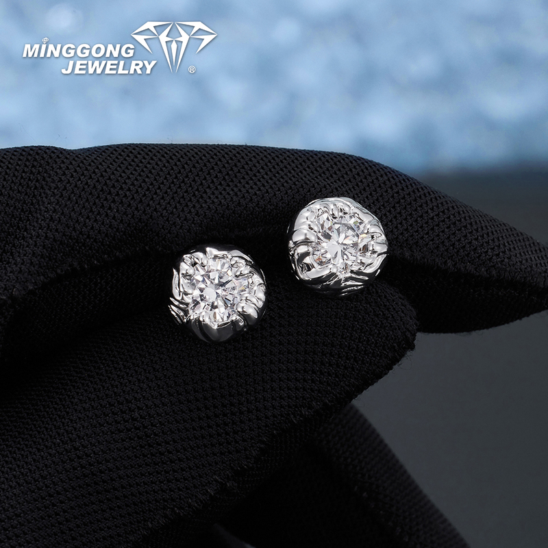 925 Sterling Silver Moissanite Flower Earrings