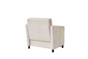 Sofá Individual de Tela Blanca con Relleno de Esponja, Diseño Tradicional para Sala de Estar, Duradero, Ecológico y Cómodo - Product Image 6