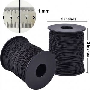 Cordón de Macramé Elástico Recubierto de 1 mm, Elástico Resistente para Hacer Joyas, Pulseras, Collares, Bolsos y Prendas Negro, longitud personalizable - Product Image 2