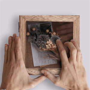 กล่องไม้โชว์ภาพความทรงจำสัตว์เลี้ยง ขายดี กล่องโชว์ภาพขนาดเล็ก สำหรับภาพดอกไม้ - Product Image 4