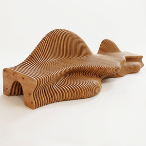 Custom-made Commercial Outdoor Anti-Corrosion <b>Wood</b> <b>Sliced</b> Seats Indoor Solid <b>Wood</b> Irregular-Shaped Stools Public Art Waiting - Product Image 1
