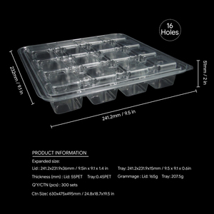 Cajas de Embalaje para Galletas de PET de 16 Compartimentos, Personalizables, de Grado Alimenticio, Transparentes, con Diseño de Hebilla Humanizada de Alta Calidad - Product Image 2