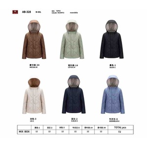 Manteau à capuche réversible en coton léger pour femme HDJ, grande taille, vêtements d'extérieur décontractés pour l'automne et l'hiver - Product Image 3