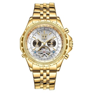 Men's Automatic Mechanical Watch Tourbillon Skeleton, Full Calendar 30M Waterproof Stainless Steel Luminous Business Wristwatch - Product Image 1