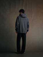 Sweat-shirt à capuche unisexe ample et fonctionnel avec logo personnalisé de haute qualité, idéal pour l'hiver, avec poches et empiècements.