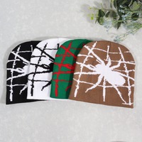 Fabricant de bonnets Logo personnalisé Designer Motifs d'araignée et de toile d'araignée Bonnet tricoté Y2K Bonnet populaire Streetwear Chapeaux d'hiver