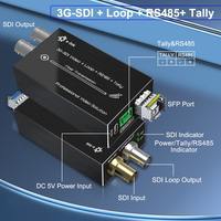 Mini Convertidor de Fibra 3G-SDI con Tally RS485, Transmisión de Larga Distancia de 20KM, Longitud de Onda 1310/1550nm para Estudio de Transmisión en Vivo
