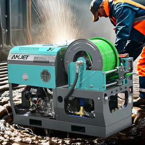 Mesin injeksi bensin silinder ganda, kepala pompa baja antikarat 3625psi mesin pembersih saluran pembuangan aliran air 30l - Product Image 1