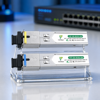Modul Optik 1G SFP BiDi SC 20km 1.25G 1310/1550nm Transceiver Serat Tunggal untuk Konverter Media dan Port Serat Router