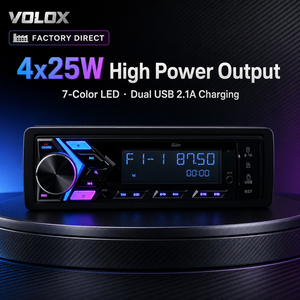 Lecteur <span class=keywords><strong>MP3</strong></span> de voiture 7 couleurs rétroéclairé, simple DIN, 4x25W haute puissance, IC 7388, double USB 2.1A, charge rapide V5.0, télécommande, FLAC - Product Image 1