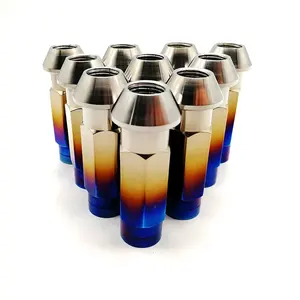 M12 M14 Titanium Open Ended Lug Nuts Closed Opening Titanium Wheel Nut Titanium Open Ended Lug Nuts For Auto Parts