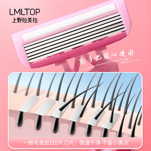 Afeitadora manual LMLTOP Six Layer Razor SY310 para vello de axilas y piernas, mango de acero inoxidable, color rosa. - Product Image 5