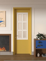 Porte intérieure d'hôtel en bois avec verre peint à la française, style nordique, pour la protection de la vie privée
