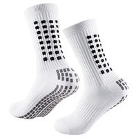Logo personnalisé Fabrication Blanc Noir Football Antidérapant Cyclisme Football Athlétique Chaussettes de Sport Personnalisées