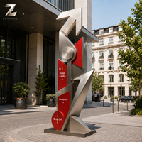 Sculpture de signalisation directionnelle moderne en acier inoxydable, annuaire personnalisé pour tours de bureaux, centres d'affaires et centres d'accueil