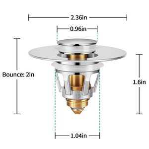 Brass Revolutionary <b>Bathroom</b> Accessories & Essentials, <b>Bathroom</b> Sink Stopper, <b>Bathroom</b> Sink Drain Strainer - Product Image 2