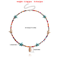 Bohème coloré perles de rocaille coquille étoile de mer collier à breloques en gros été plage riz perles pendentif collier pour les femmes