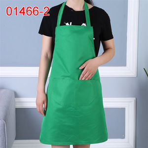 Delantal uniforme de color sólido, transpirable, con bolsillos, para uso diario en la cocina, rojo, amarillo, verde, marrón - Product Image 2