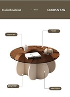 Minimalistischer Runder Couchtisch Einfacher Teetisch Glas-Teetisch Moderner Ins-Stil Kleiner Familien-Wohnzimmer Luxuriöser Netz-Roter Tisch für Zuhause
