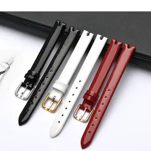 LAIHE Cinturino in Pelle Watch Band for Tisot T003 Fashion 10mm Glossy Thin Genuine Leather Watch Band Strap