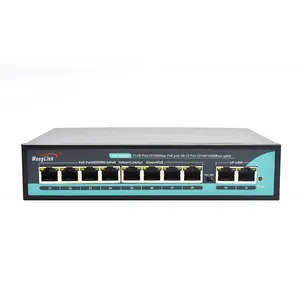 Wanglink megabit 8 port poe + poe kualitas switch untuk cctv