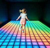 Juego de Piso Interactivo LED para Niños al por Mayor, Baldosas de Luz con Sensor de Movimiento, Juego de Rejilla LED Activo para Parques Infantiles Interiores
