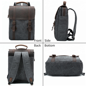 Factory-Customised <strong>Waterproof</strong> PU <strong>Backpack</strong> Unisex Vintage Leather Bag <strong>Stylish</strong> Anti-Theft <strong>Backpack</strong> - Product Image 2