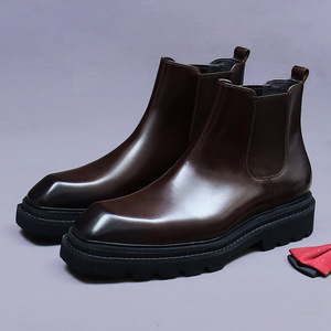 Botas de Estilo Ejecutivo Modelo 2026 - Botas de Cuero Estilo Británico con Suelas Gruesas y Tacones Elevados - Chelsea para Hombre - Product Image 6