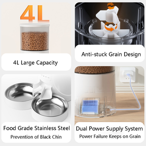 <span class=keywords><strong>Pet</strong></span> <span class=keywords><strong>Shop</strong></span> Produkte Automatische Tier fütterer 4L mit intelligenten Funktionen 720P Kamera zeit gesteuerter quantitativer automatischer Futtersp ender Katzen Hunde - Product Image 3