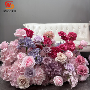 Centro de Mesa Floral Colorido y Elegante, Arco Artificial de Flores, Camino de Mesa Largo de Flores Rosadas - Product Image 6