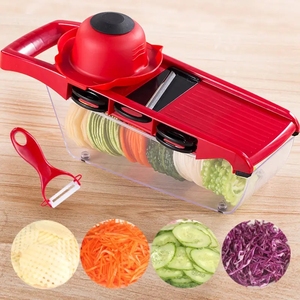 Alat pemotong sayur multifungsi, pengiris Manual aman untuk dapur - Product Image 1