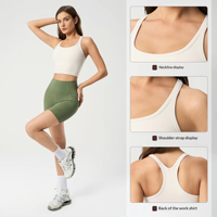 Débardeur de yoga en polaire double face pour femme, sans manches, séchage rapide, anti-transpiration, dos nageur, coupe courte, pour le sport