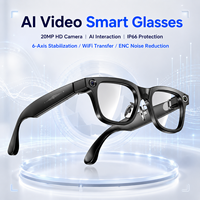 Lunettes Intelligentes IA avec Caméra 4K, Commande Vocale IA, Reconnaissance Photo, Traduction, Étanchéité IP67, Verres Anti-Lumière Bleue