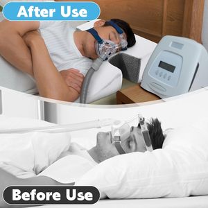 <span class=keywords><strong>Oreiller</strong></span> ergonomique CPAP <span class=keywords><strong>pour</strong></span> l'<span class=keywords><strong>apnée</strong></span> <span class=keywords><strong>du</strong></span> <span class=keywords><strong>sommeil</strong></span> <span class=keywords><strong>pour</strong></span> dormir sur le côté, réduit les fuites d'air et soulage la pression faciale - Product Image 6