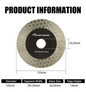 Altın köpekbalığı 5 ''125mm TURBO elmas granit duvar kesme ve taşlama için testere bıçağı <span class=keywords><strong>2</strong></span> in <span class=keywords><strong>1</strong></span> - Product Image 6