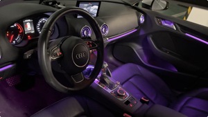 Luce Ambientale LED Auto ZYCELA 12V per <span class=keywords><strong>Audi</strong></span> A3/S3/RS3 <span class=keywords><strong>8V</strong></span> 2013-2020, Kit Interno con Motivo in Fibra di Carbonio per Sportback e Limousine - Product Image 2