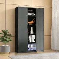 Armoire de classement métallique à 2 portes avec étagères, armoire de rangement en acier adaptée aux besoins d'organisation du garage, du bureau et de la maison