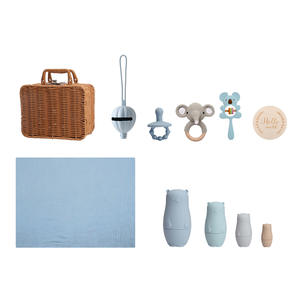 YT NEW Hot Style BPA Free Baby massaggiagengive Ring, panno <span class=keywords><strong>di</strong></span> mussola e Set <span class=keywords><strong>di</strong></span> ciuccio per bambini anello per massaggiagengive in legno organico sensoriale - Product Image 6