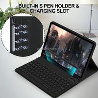 Housse en cuir PU pour clavier BT sans fil pour Samsung Galaxy Tab S8 S7 11 pouces SM-X700 X706 T870 T875 Tablet avec clavier BT