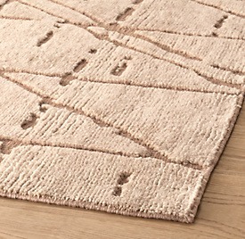 <span class=keywords><strong>Tapis</strong></span> moderne en laine couleur <span class=keywords><strong>sable</strong></span>, à lignes gravées en tissage plat, à poils coupés et pelucheux, <span class=keywords><strong>tapis</strong></span> <span class=keywords><strong>de</strong></span> luxe pour salon - Product Image 4